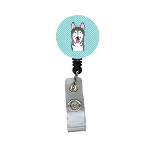 Teachers Aid Checkerboard Blue Alaskan Malamute Retractable Badge Reel TE255959